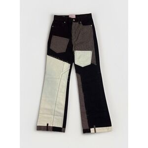 REVICE Y2K Denim Jeans Matchmaker High Rise Patchwork Coffee Shop Brown Size 25